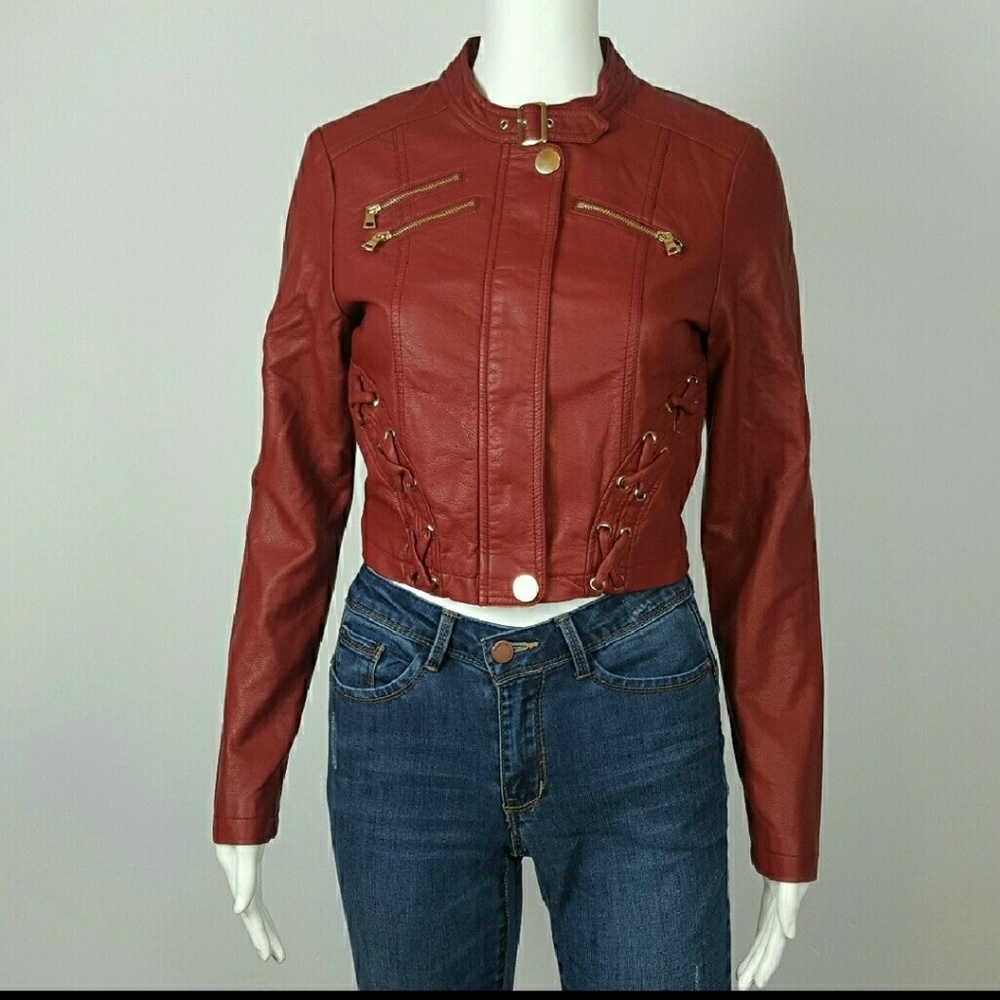 Red leather jacket